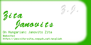 zita janovits business card